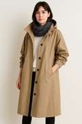 Lange dames trenchcoat met capuchon – Liva