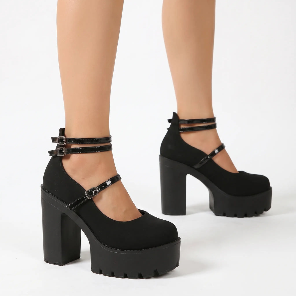 Chunky mary janes shoes