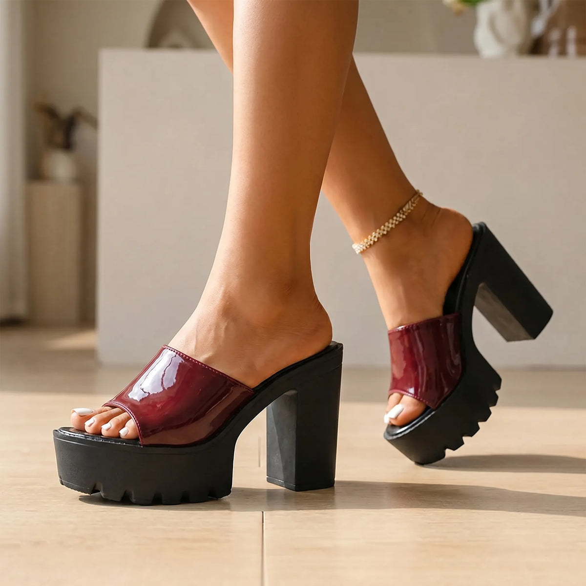 Chunky plateausandalen