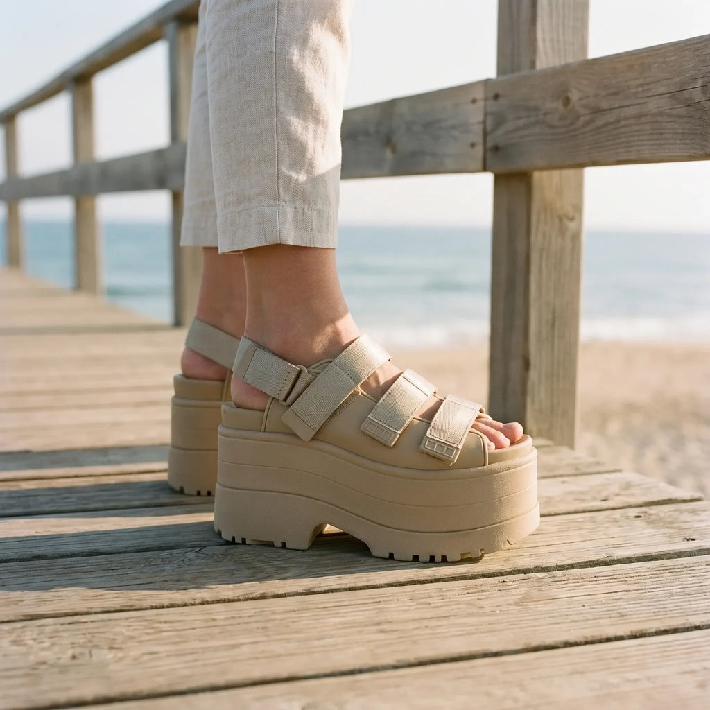 Chunky retro platformsandalen