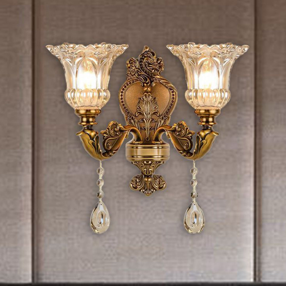 Vintage gouden wandlamp