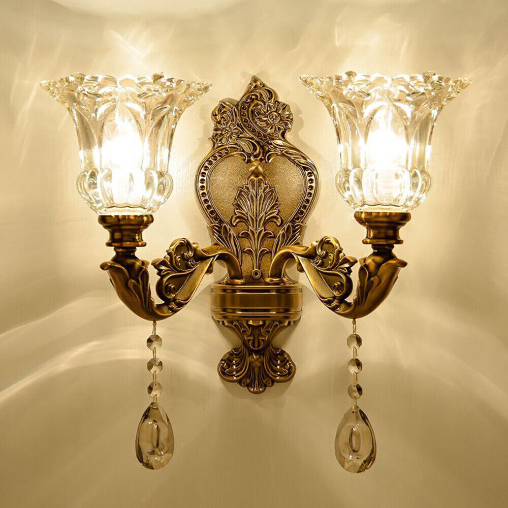 Vintage gouden wandlamp