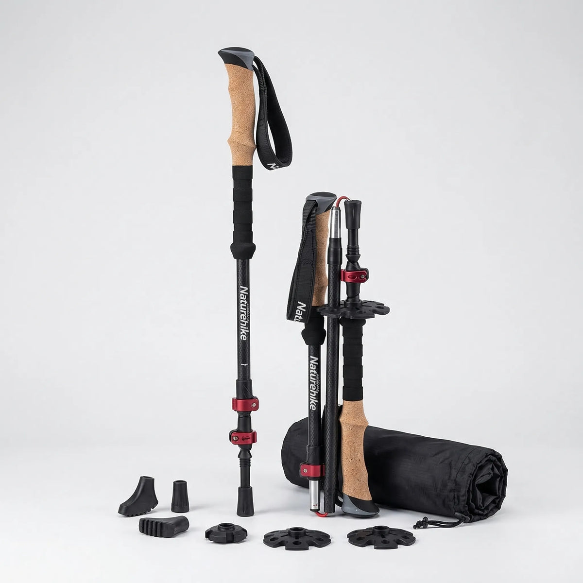Set inklapbare telescopische trekkingstokken