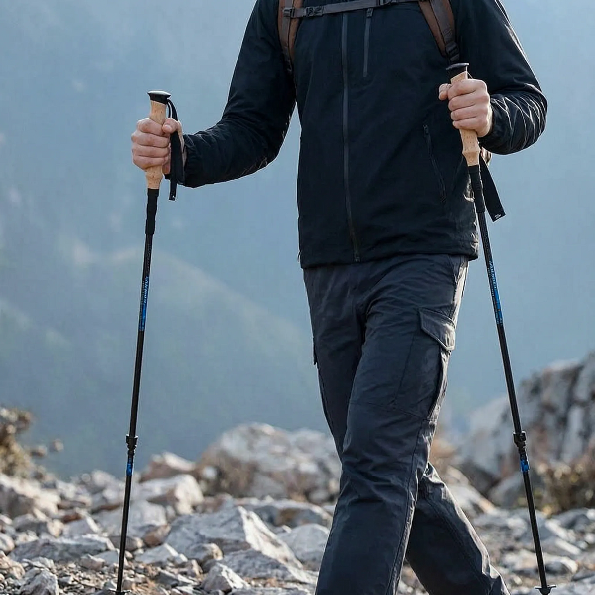 Set inklapbare telescopische trekkingstokken
