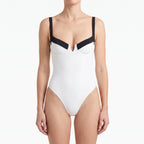 Kleurblok bandeau strandbody