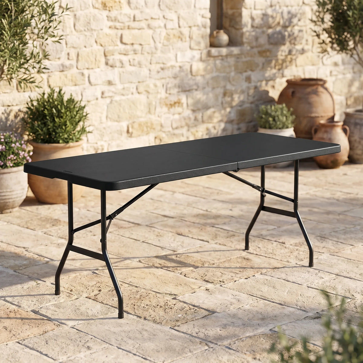 Compacte inklapbare tuintafel