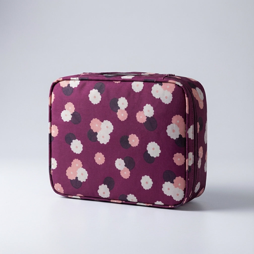 Compacte georganiseerde makeuptas