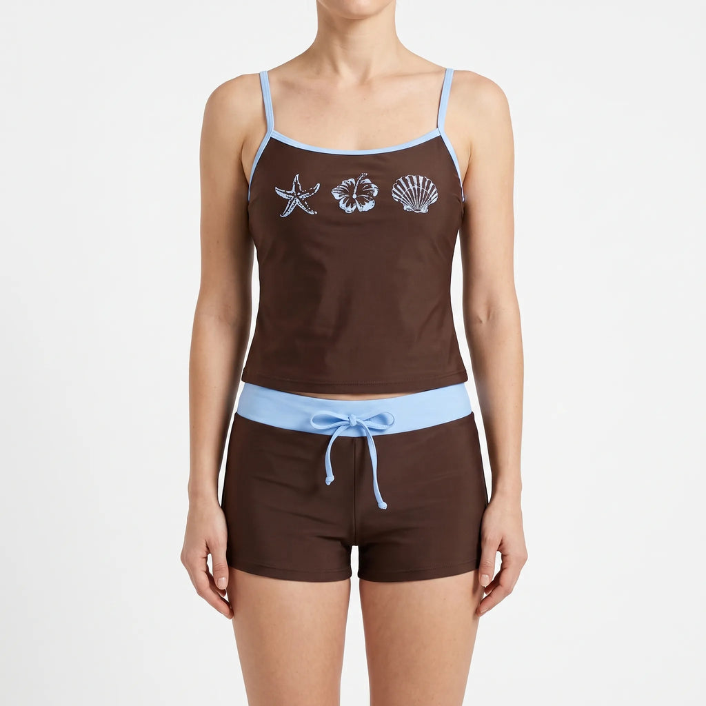 Contrasterende tweedelige bikini-set