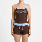 Contrasterende tweedelige bikini-set