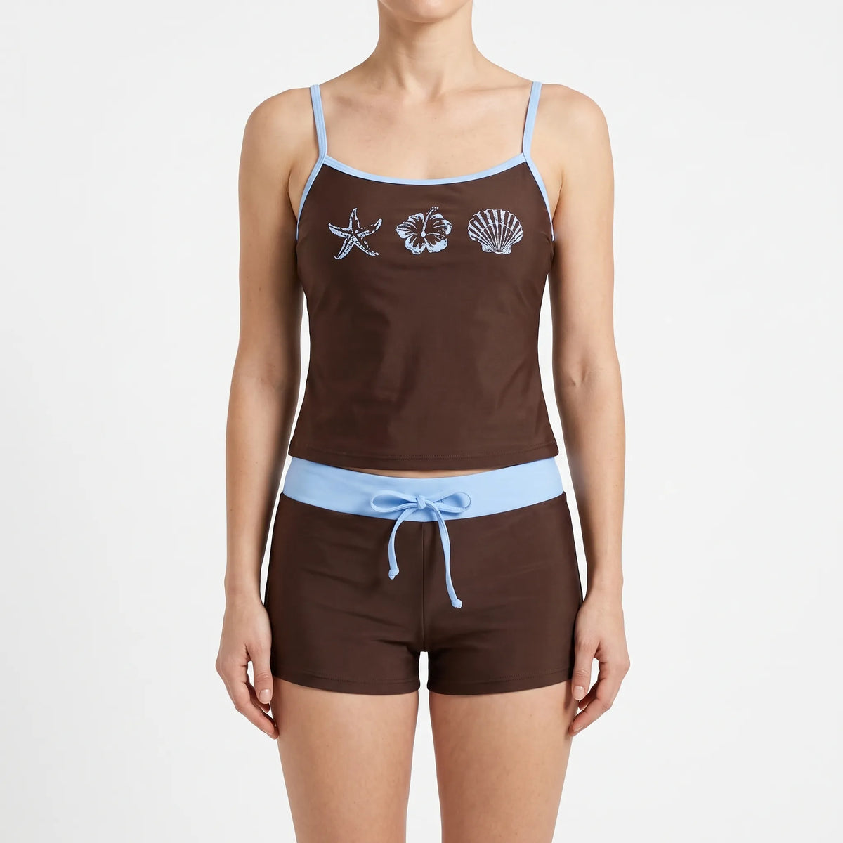 Contrasterende tweedelige bikini-set