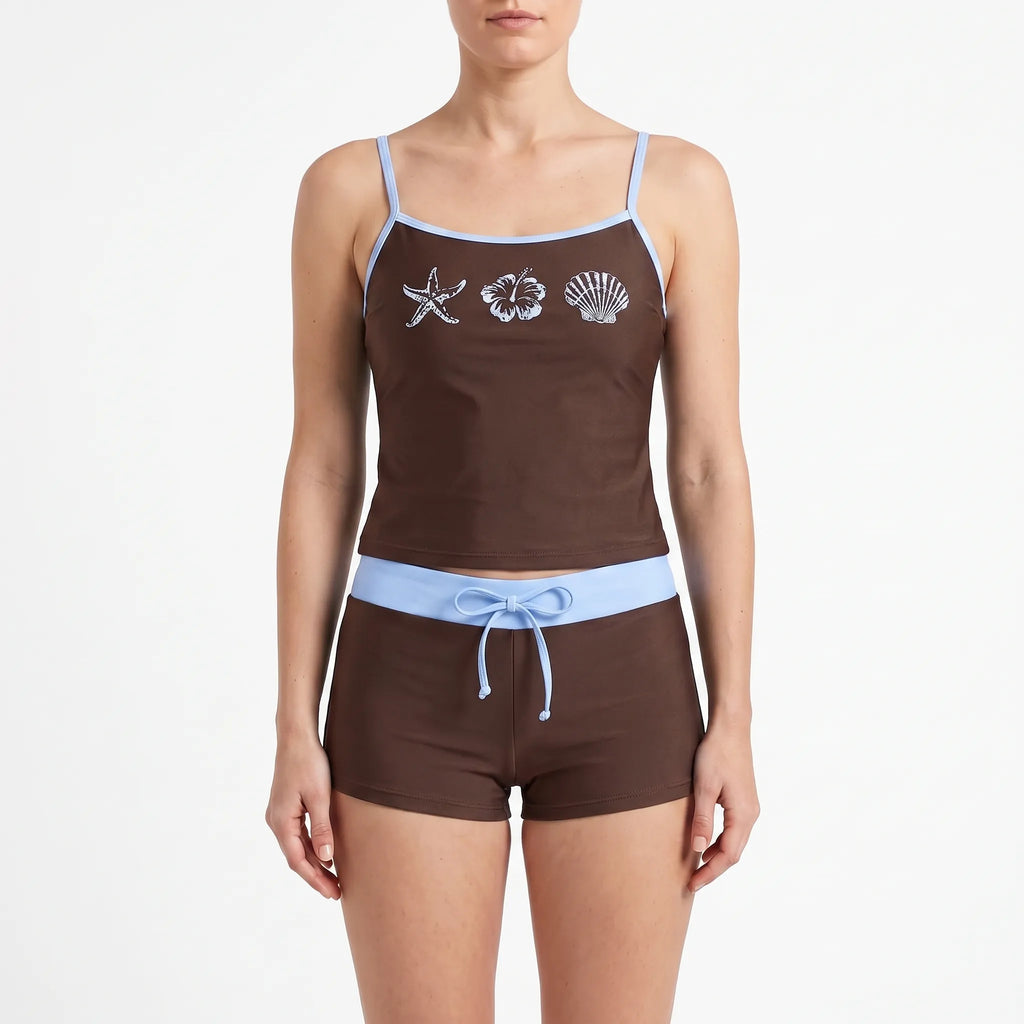 Contrasterende tweedelige bikini-set