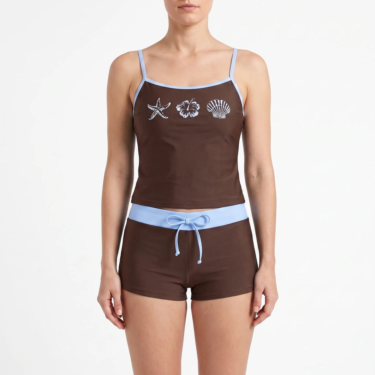 Contrasterende tweedelige bikini-set