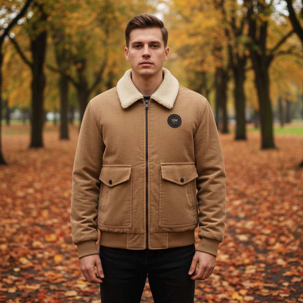 Corduroy jas met fleece — afbeelding 1
