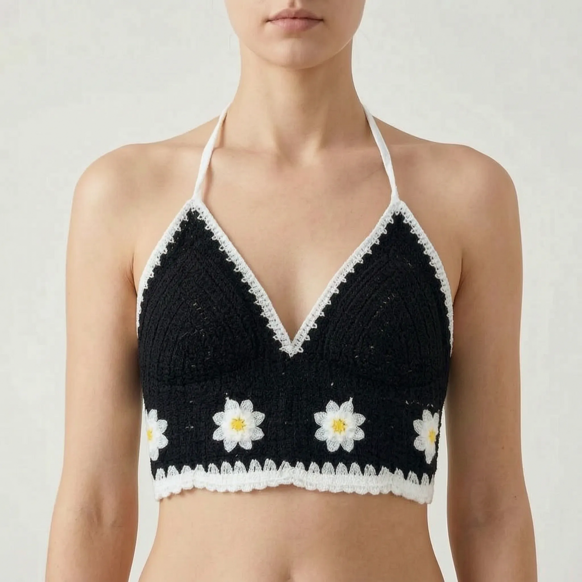 Gehaakte halter-croptop — afbeelding 38