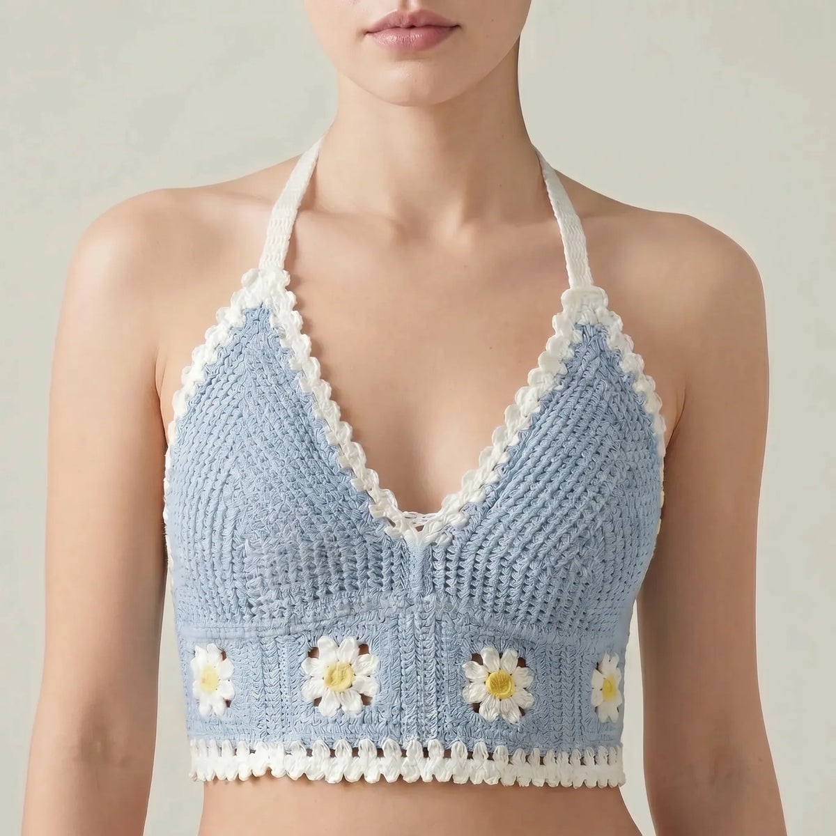 Gehaakte halter-croptop – Noor