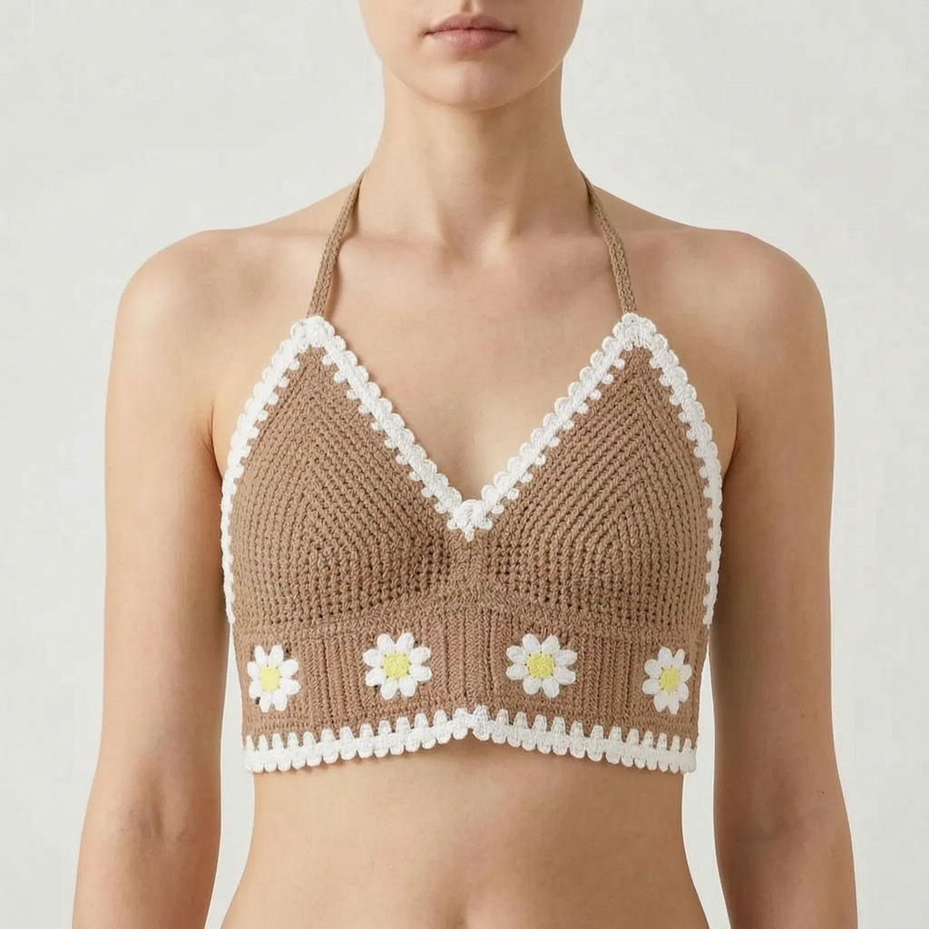 Gehaakte halter-croptop – Noor