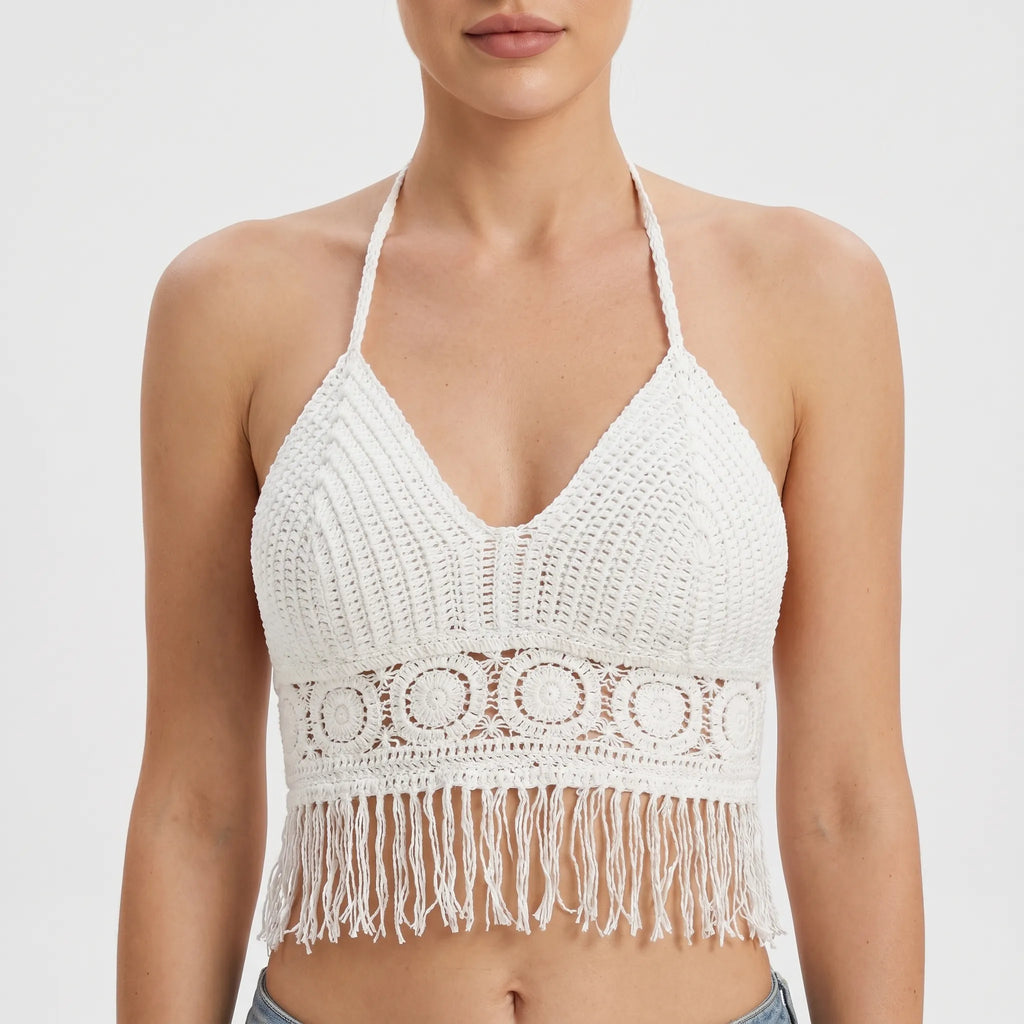 Gehaakte halter-croptop – Liva