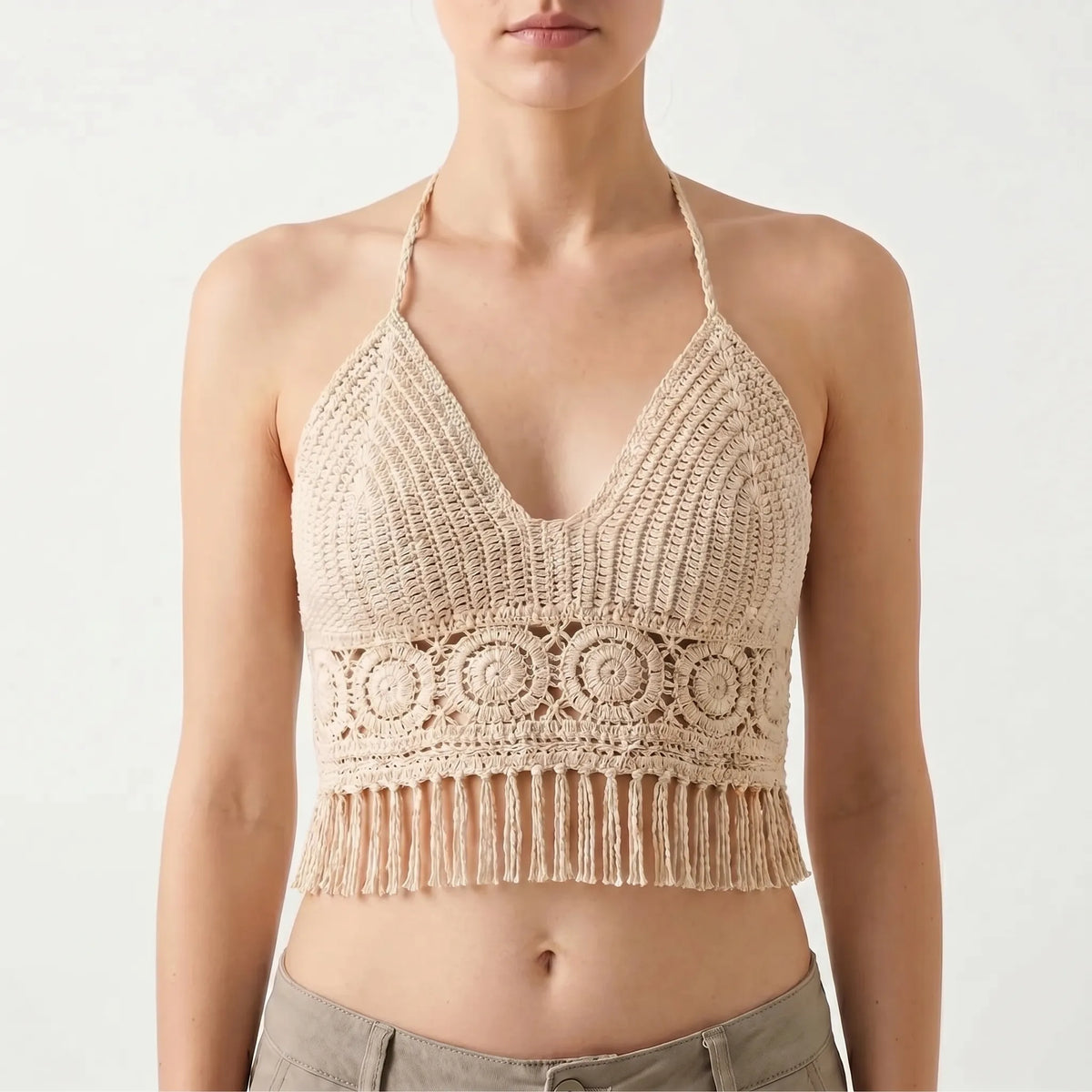 Gehaakte halter-croptop – Liva