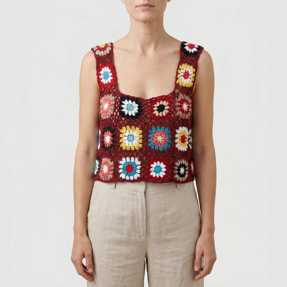 Gehaakte mouwloze croptop — afbeelding 9