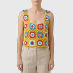 Gehaakte mouwloze croptop