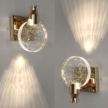 Ronde kristallen wandlamp