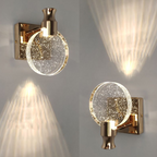 Ronde kristallen wandlamp