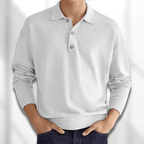 Fit heren polo met lange mouwen