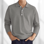 Fit heren polo met lange mouwen