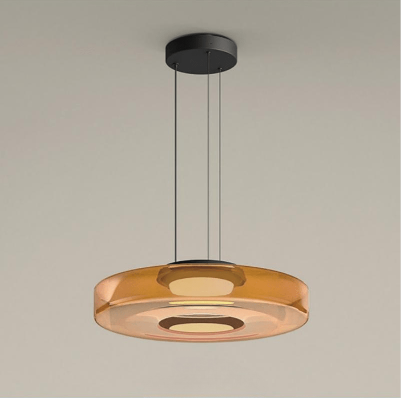 Glazen hanglamp in bauhaus stijl