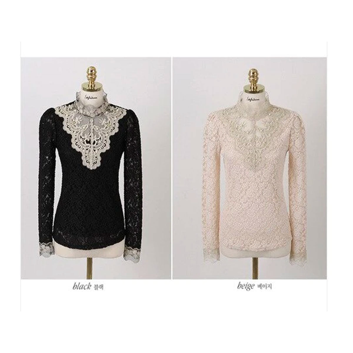 Damesblouse met herfst borduursels