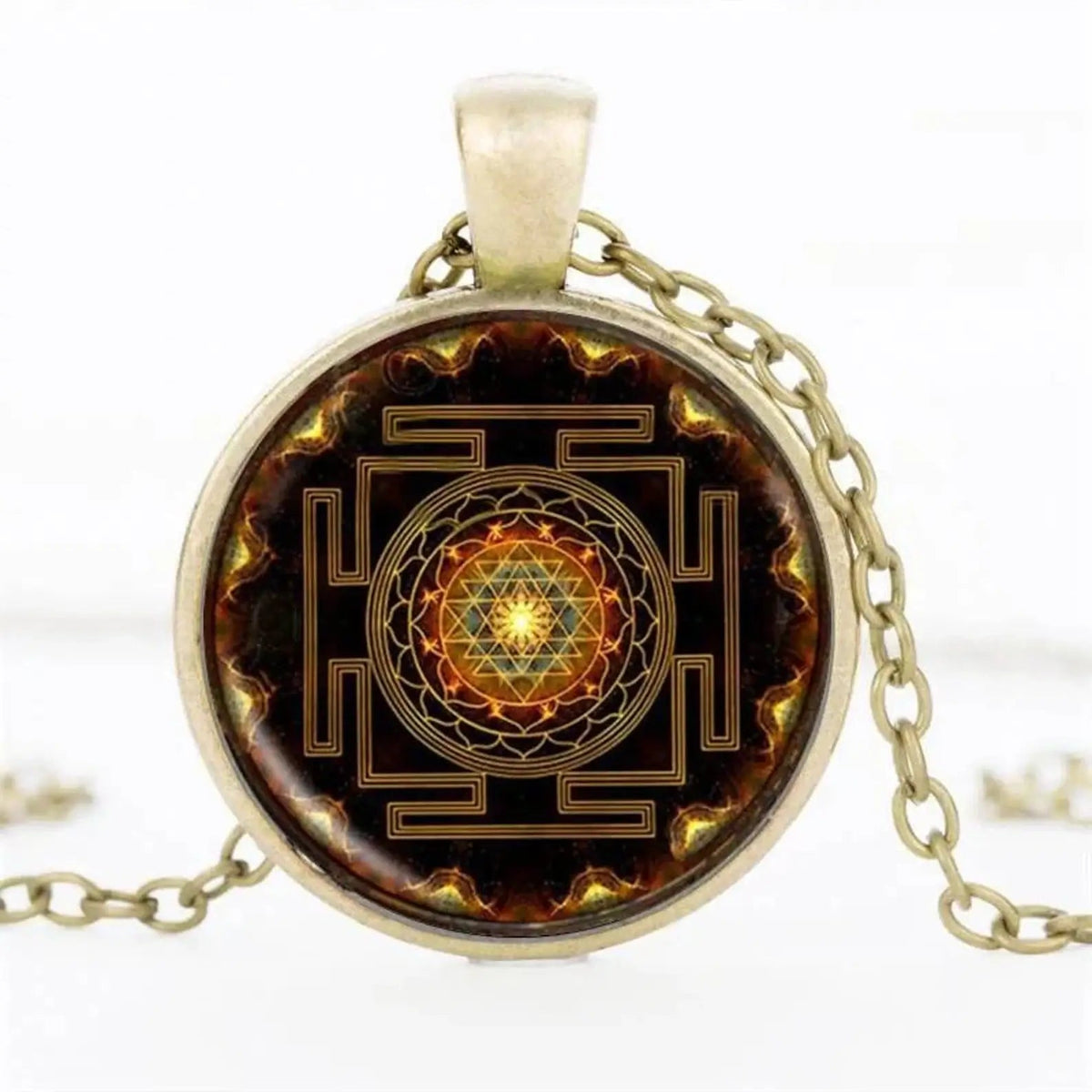 Ketting met Sri Yantra-koepelhanger