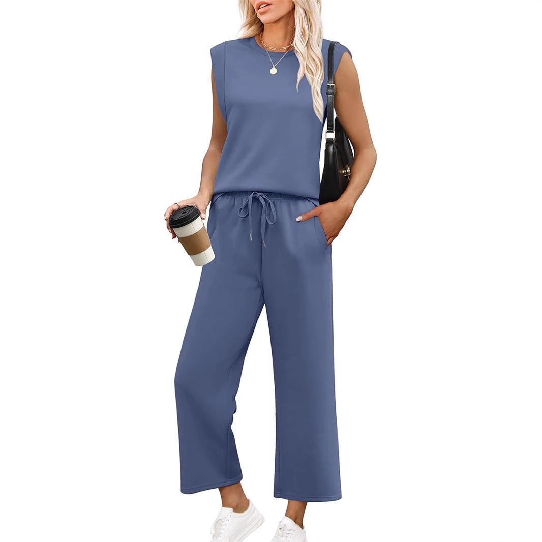 Winnie | Loungeset met langemouwtop en wijde short