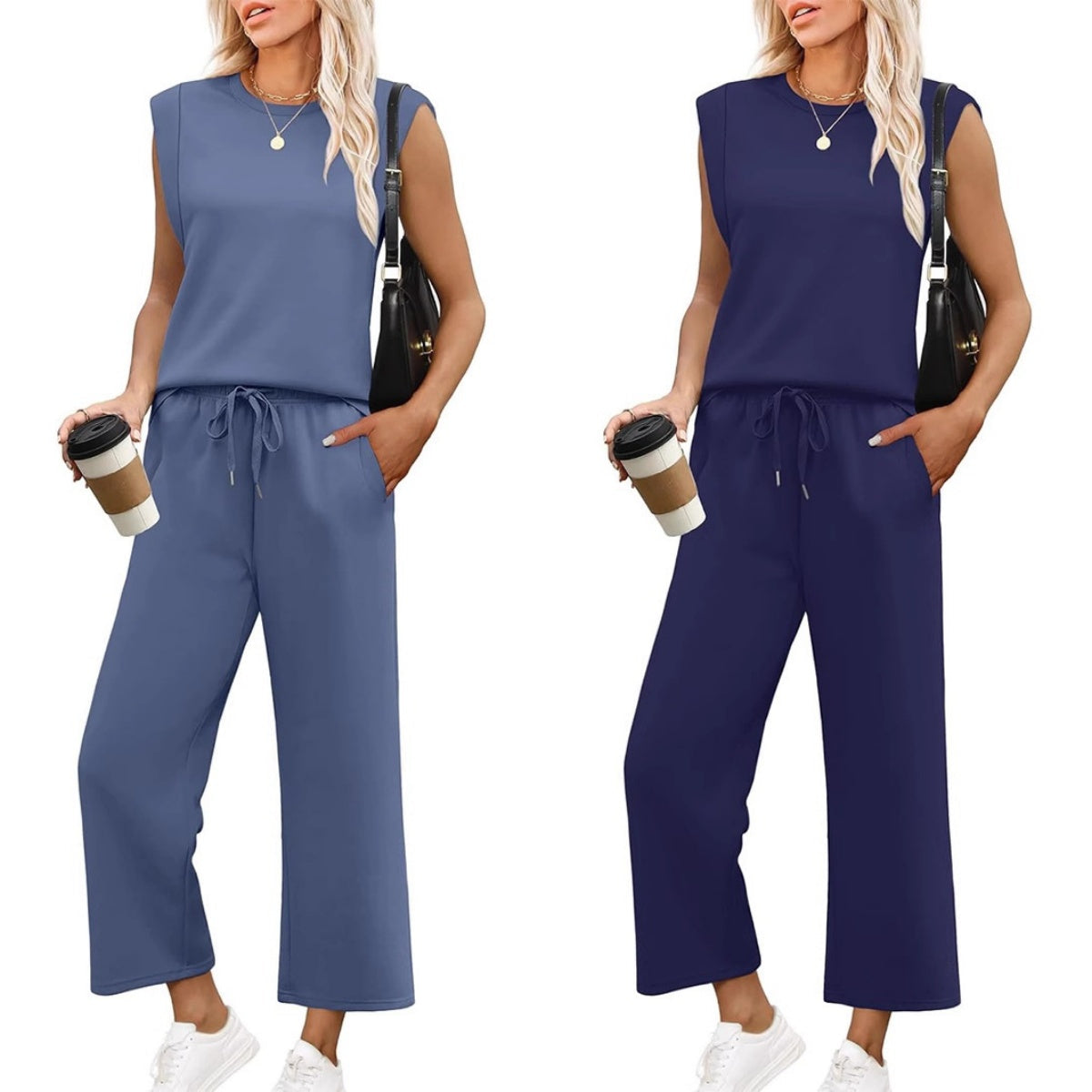 Winnie | Loungeset met langemouwtop en wijde short