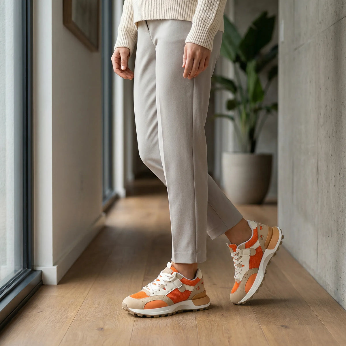 Dames-sneakers in colorblockdesign