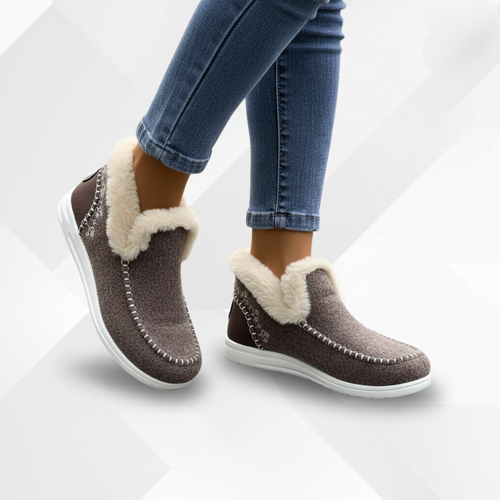 Damescomfortschoenen met pluche voering