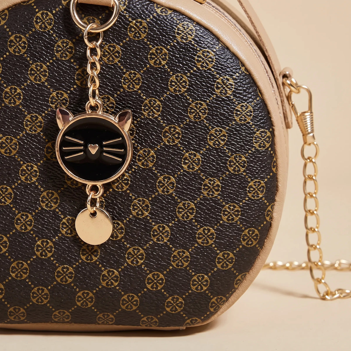 Dames ronde crossbodytas met patroon