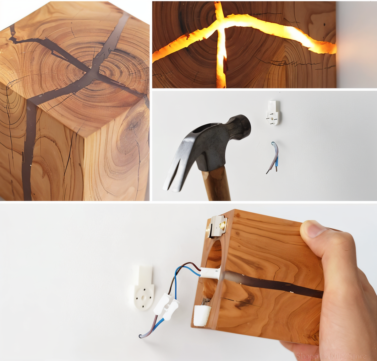 Decoratieve kubus-wandlamp