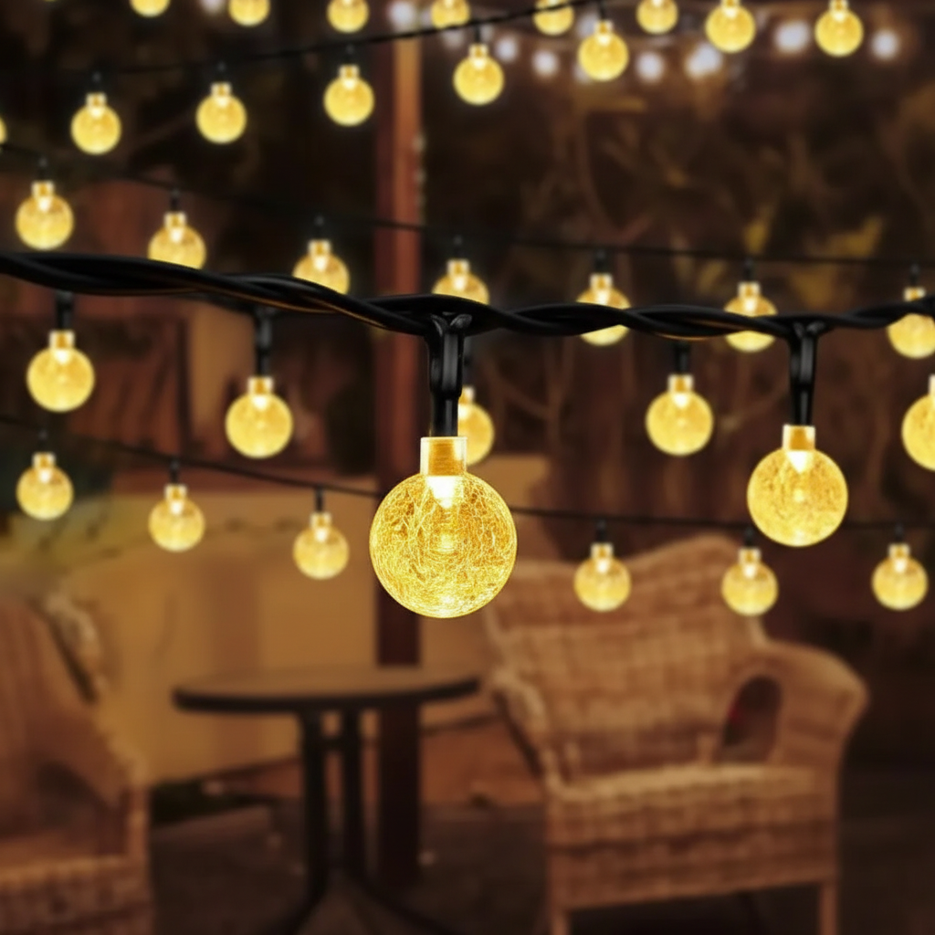 Decoratieve lichtsnoer met bolvormige lampjes