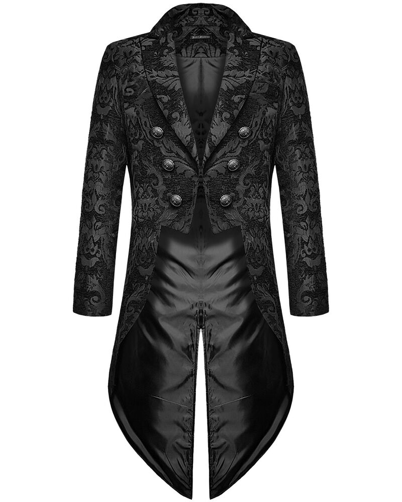 Heren gothic jas met brokaatontwerp