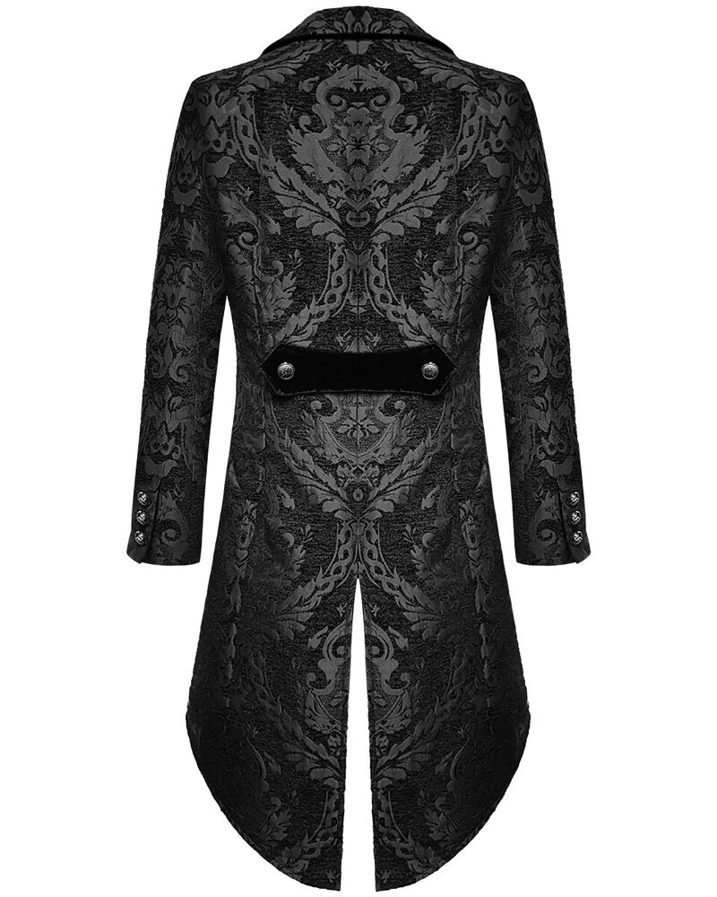 Heren gothic jas met brokaatontwerp