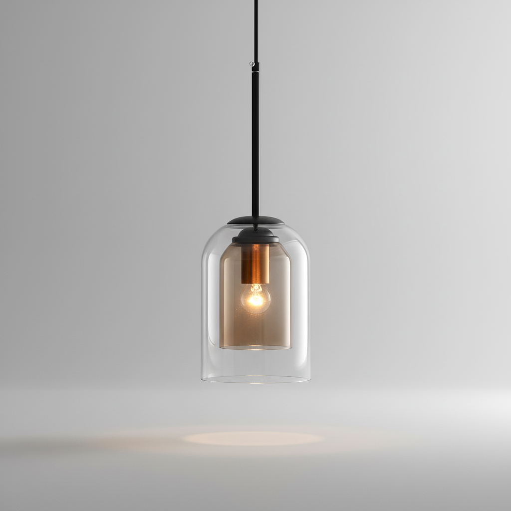 Dubbellaags glazen hanglamp
