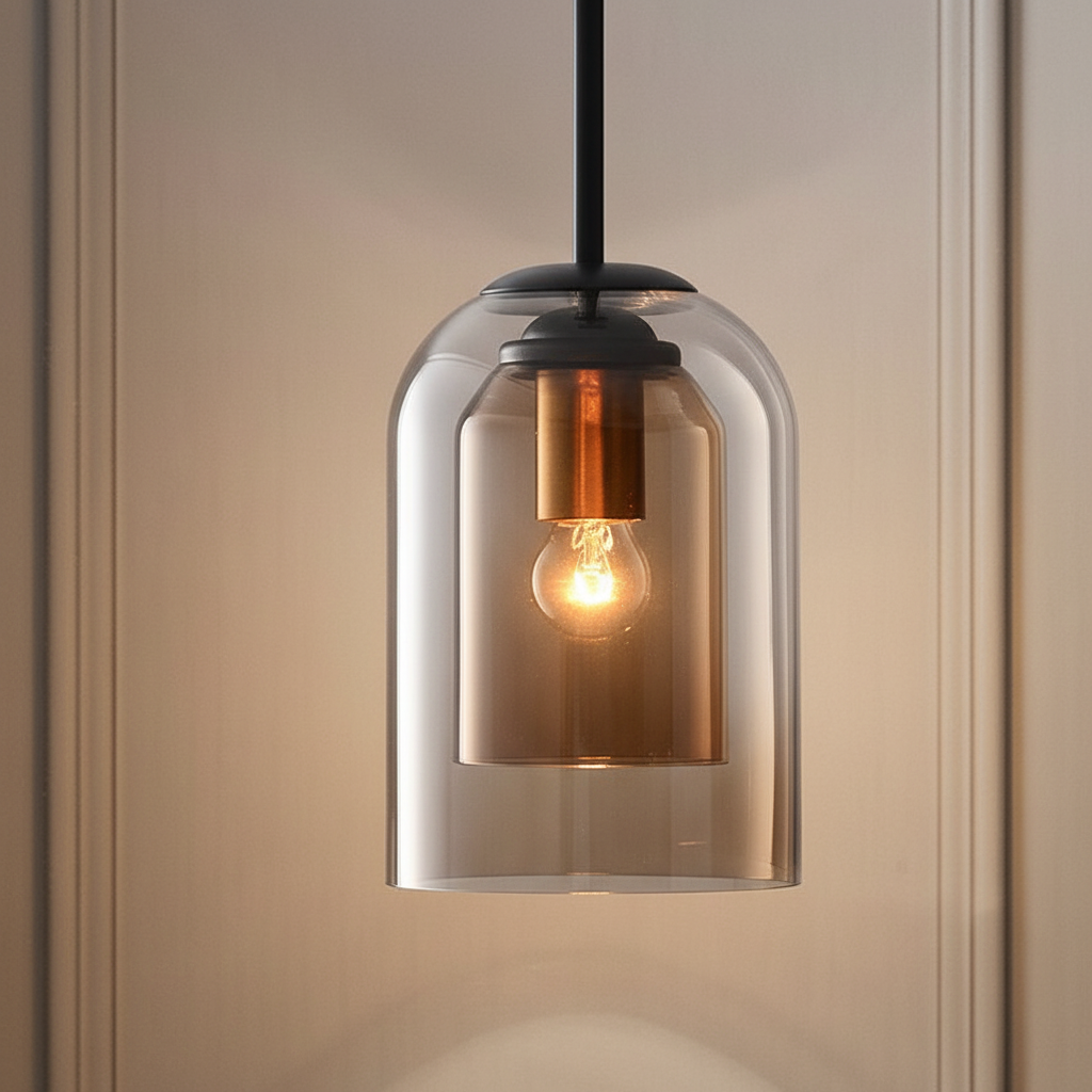 Dubbellaags glazen hanglamp