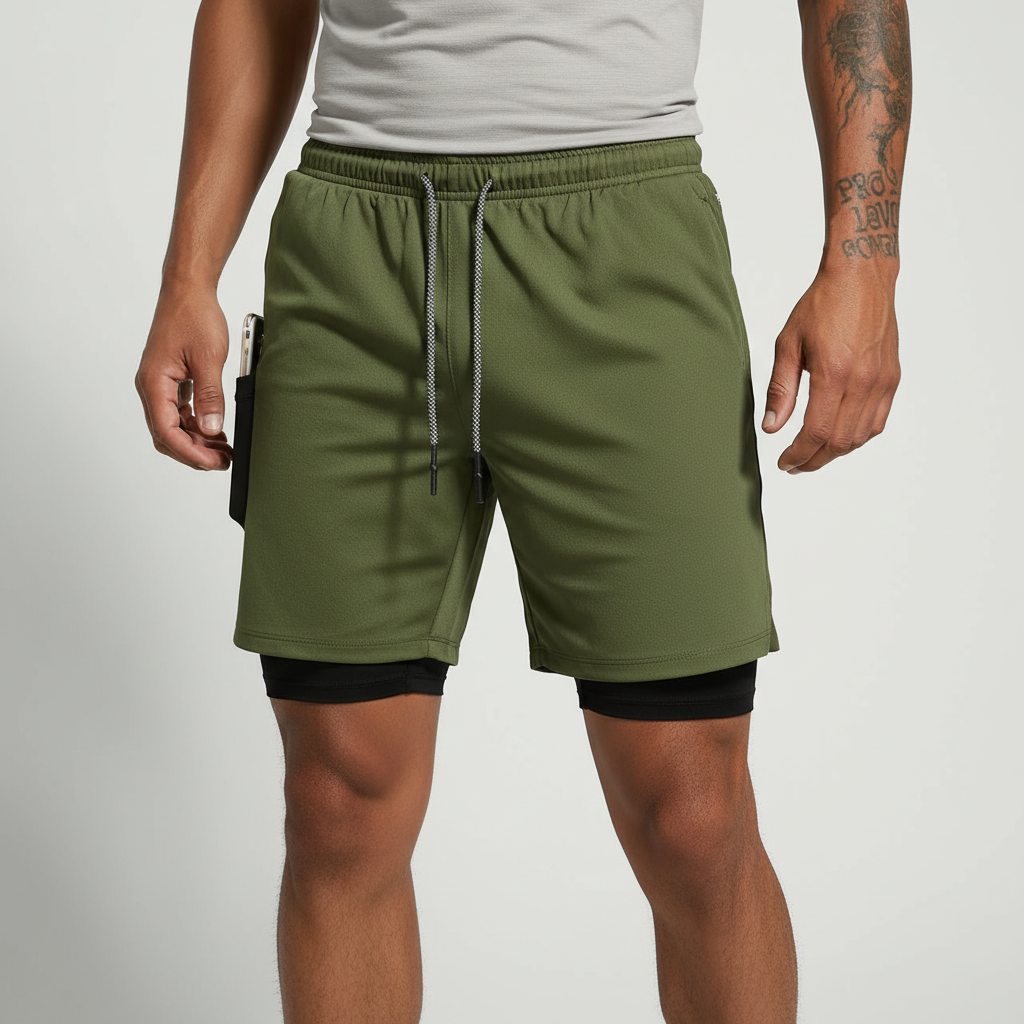 Dubbel design voor hardloopshorts