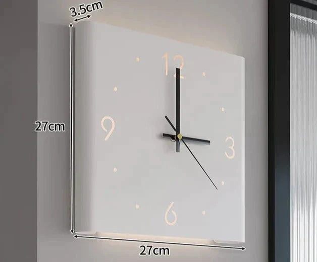 Dubbelzijdige vierkante wandklok met verlichting