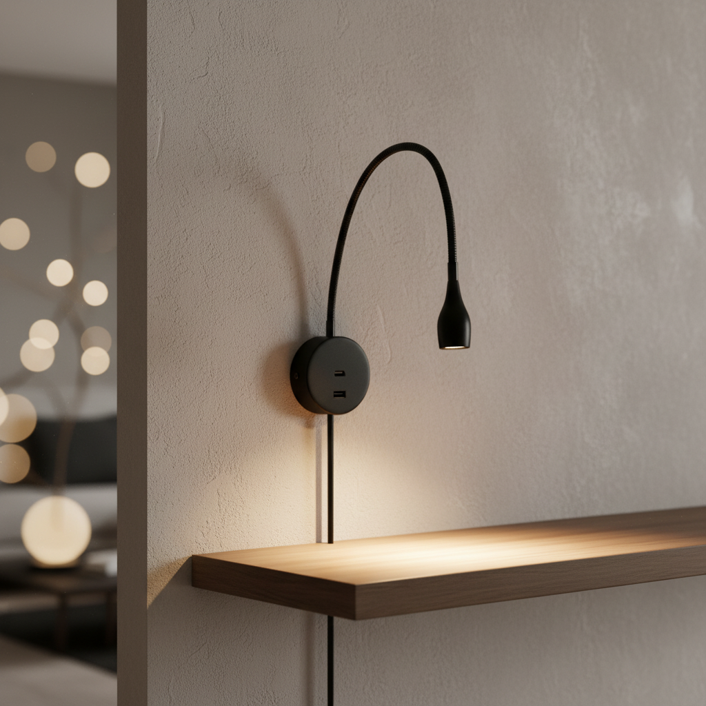 Draadloze minimalistische wandlamp