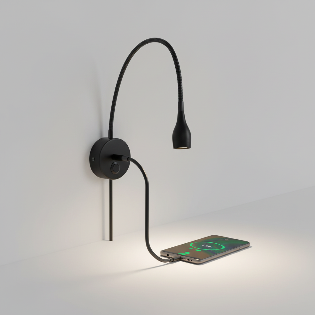 Draadloze minimalistische wandlamp