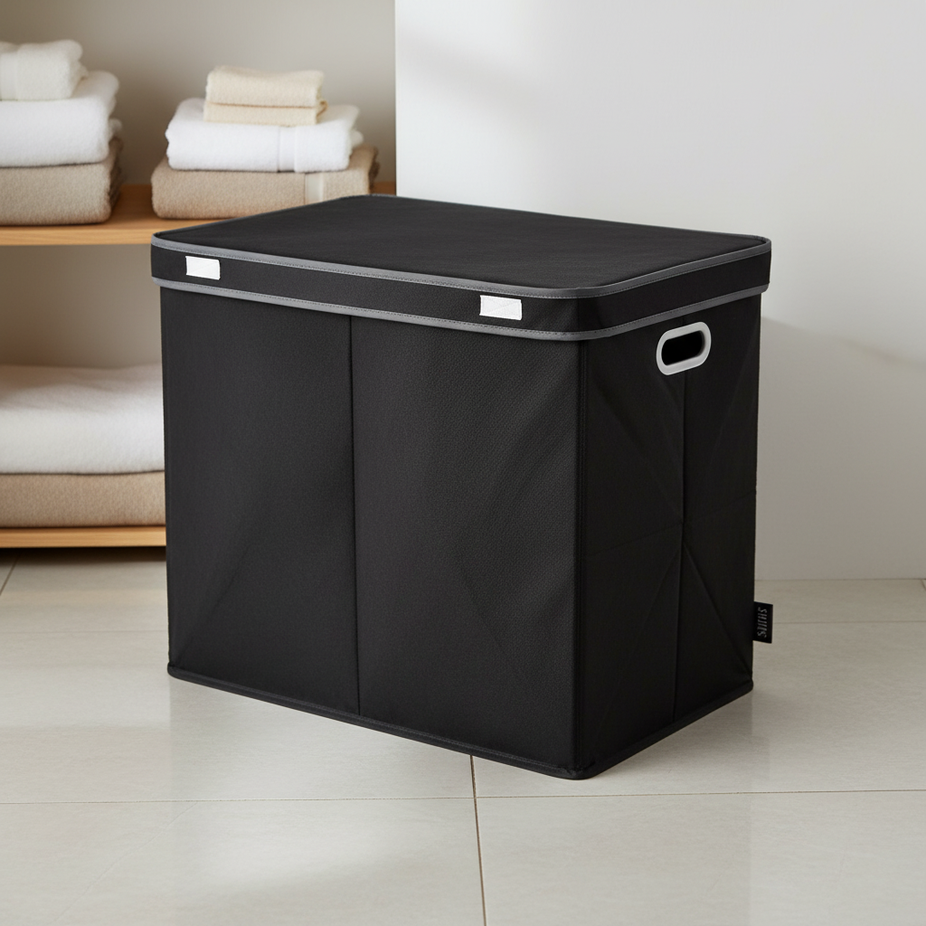 Driedubbel vouwbare wasmand