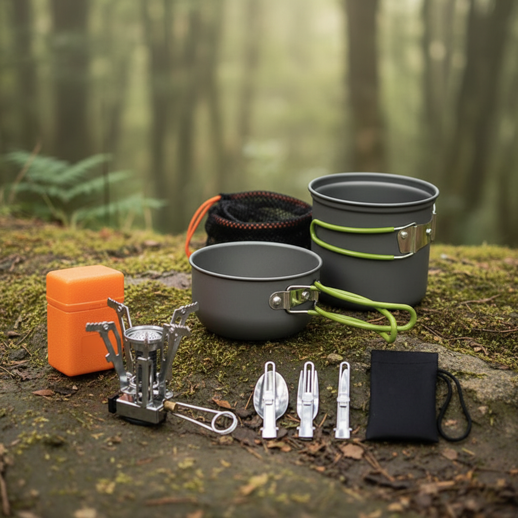 Drie-delig camping kookset