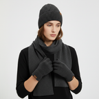 Drieledig gebreid winteraccessoire set