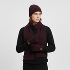 Drieledig gebreid winteraccessoire set